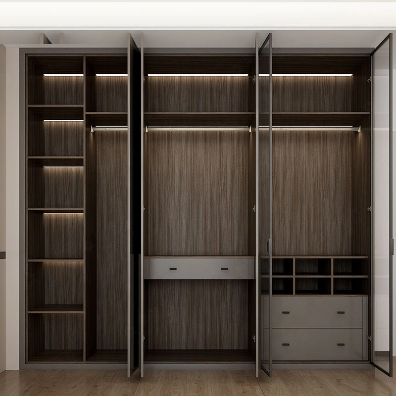 Yvt Customized Wall Wardrobe Closet Sliding Wardrobe Mirror Door System Walk in Closet Wardrobe for Home Furniture