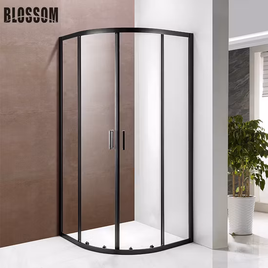 Cabina doccia semplice in vetro temperato con porte scorrevoli quadrate per bagno