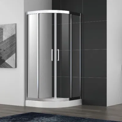 Box doccia scorrevole con porta doccia in acciaio inox con telaio e doppie maniglie Box doccia con vassoio
